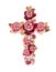 Christian cross made of watercolor roses