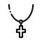 Christian cross on neck icon vector outline illustration