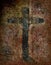 Christian Cross on rust textured background