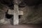 Christian Cross Sculpture in rock in Salt Cathedral of Zipaquira, Colombia