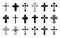 Christian cross set. Crosses collection, christianity holy isolated elements. Catholic orthodox religious symbols