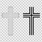 christian cross set isolated transparent background for icon decoration object element logo.
