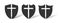 Christian cross and shield of faith. Christian church vector logo. Missionary icon. Religious symbol. Protection, safety