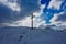 Christian Cross silhouette sunlight clouds sky