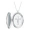 Christian Cross Silver Engraved Open Locket with Silver Chain Necklace