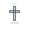 Christian Cross vector symbol, Christianity God religion icon.