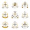 Christian Crosses emblems set. Heraldic Coat of Arms decorative