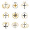 Christian Crosses emblems set. Heraldic Coat of Arms decorative