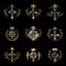 Christian Crosses emblems set. Heraldic Coat of Arms decorative
