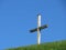 Christian crucifix on the hills and lookouts at the top of the alpine pasture hill Hinderberg BÃ¼elhÃ¶chi, Schwarzenberg LU