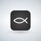 Christian Fish Symbol on app button, illustration.