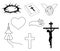 Christian hand-drawn symbols illustration