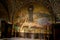 The Christian icon, the Biblical depiction of Jesus Christ on a crucifix, in the Church of the Holy Sepulchre in Jerusalem