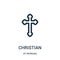 christian icon vector from st patricks collection. Thin line christian outline icon vector illustration. Linear symbol for use on