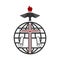 Christian illustration. Church logo. The cross is a symbol of the salvation of the world. The Bible is God`s revealed truth