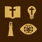 Christian logos, symbols. Brilliant color of gold.