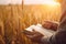 A christian praying with his hands together on the holly bible, created with Generative AI technology