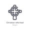 christian reformed church outline icon. isolated line vector illustration from religion collection. editable thin stroke christian