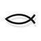 Christian symbol Ichthys, Jesus fish sign Vector stock illustration