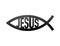 Christian symbol Ichthys, Jesus fish. Vector stock illustration.