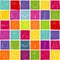 Christian symbols on a colorful checkerboard background - perfectly repeatable