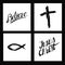 Christian symbols. Cross. made by hand, Believe, Jesus Christ.