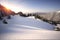 Christian temple in winter in the mountains