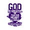 Christian typography and lettering. Biblical illustration. God is greater than our heart