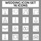 Christian Wedding Essential Icons On Grey And White Square Background