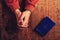 Christian woman praying with hands folded