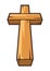 Christian wooden cross. Happy Easter image. Religious symbol.