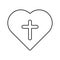 christian worship cross on hand icon