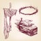 Christianity collection hand drawn vector