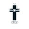 Christianity Cross true belief in Jesus vector symbol, Christian religion icon.