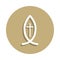 Christianity Ichthys sign icon in badge style. One of religion symbol collection icon can be used for UI, UX