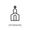 Christianity icon. Trendy modern flat linear vector Christianity