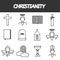 Christianity icons set