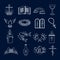 Christianity icons set outline