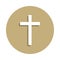 Christianity Latin cross sign icon in badge style. One of religion symbol collection icon can be used for UI, UX