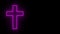 Christianity neon crucfix, religion concept,blue,red,pink