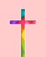 Christianity and related religious and church concept with colorful cross