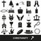 Christianity religion symbols vector set of icons