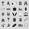 Christianity religion symbols vector set of stickers eps10