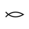 Christianity symbol fish isolated vector outline icon in flad