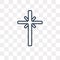 Christianity vector icon on transparent background, lin