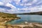 Christianoupolis dam water reservoir in Messenia, Greece. View of the dam, artificial lake