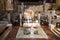 Christians praying in Basilica of the Annunciation