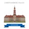 Christiansborg Palace Copenhagen Denmark flat vector attraction