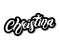 Christina. Woman`s name. Hand drawn lettering