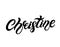 Christine. Woman`s name. Hand drawn lettering
